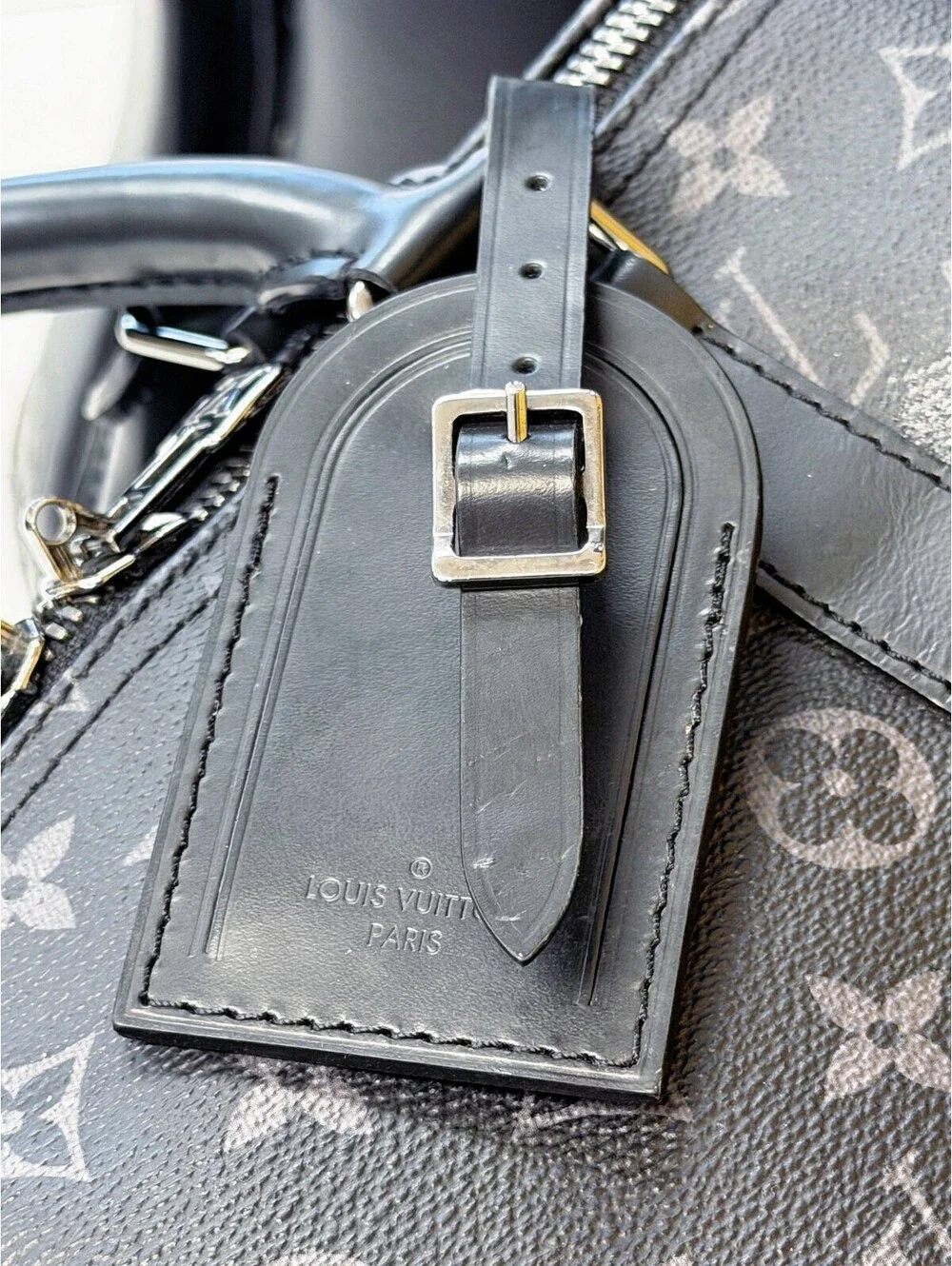 Louis Vuitton Monogram Eclipse Keepall 55 Bandouliere Duffle